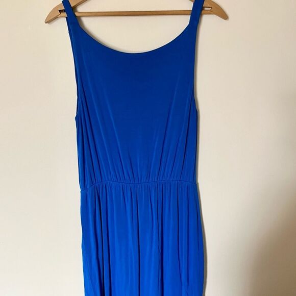Kenar Cowl Neck Waist Defined Sleeveless Dress Knee Length Cobalt Blue Medium - Picture 5 of 8